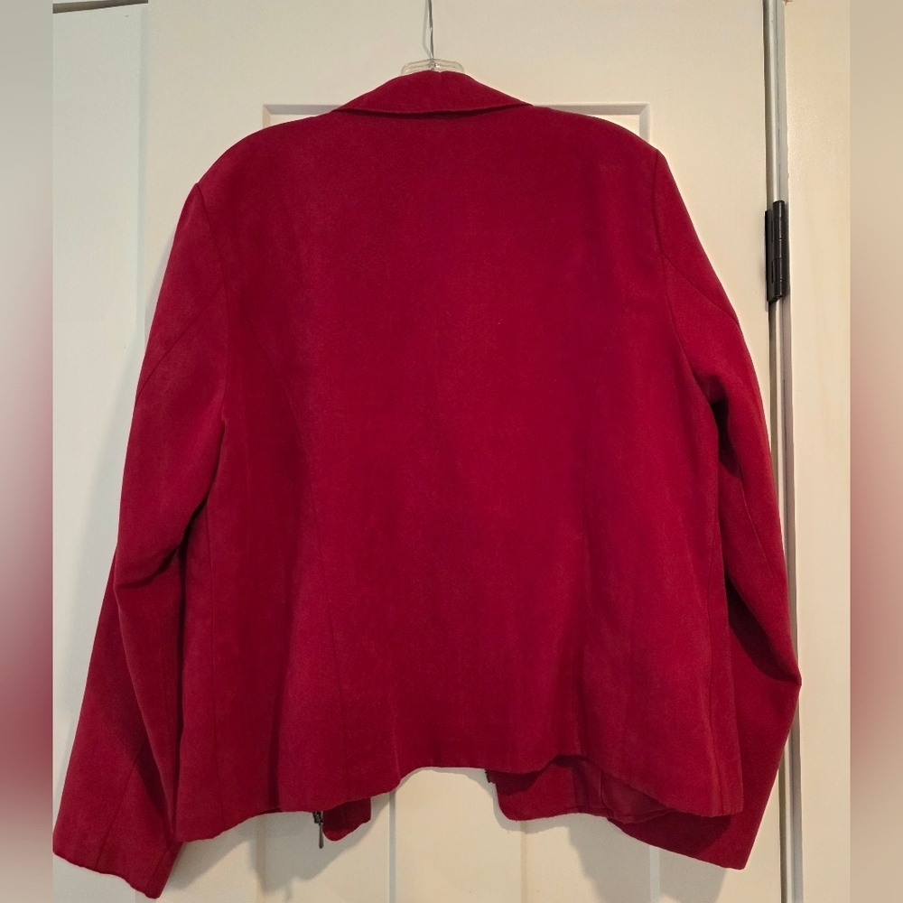 Studio Works Women's Vibrant Red Bomber Jacket - Picture 7 of 9
